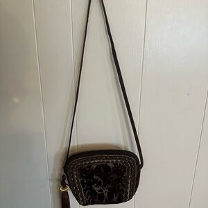 Neiman Marcus Dark Brown Leather Crossbody Bag